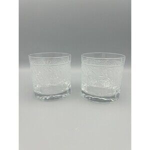 Mikasa Spring Daisy Set of 2 Floral Old Fashioned Whisky Tumblers Glassware